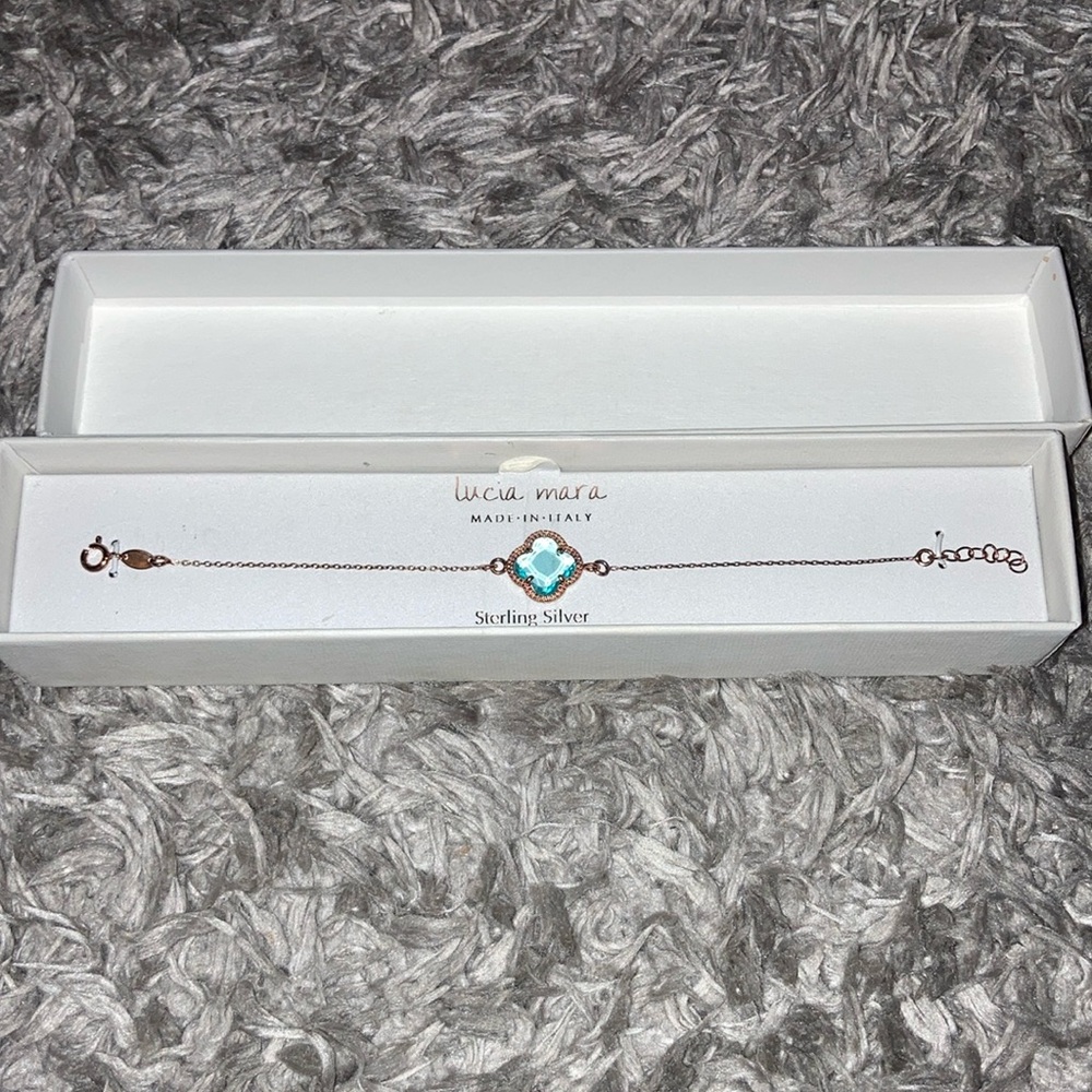 Sterling Silver .925 Bracelet with blue Gem Lucia Mara made in Italy
